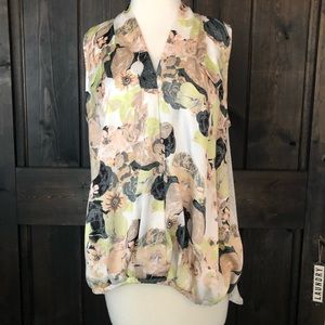 Anthropologie Dolan sleeveless floral top size L